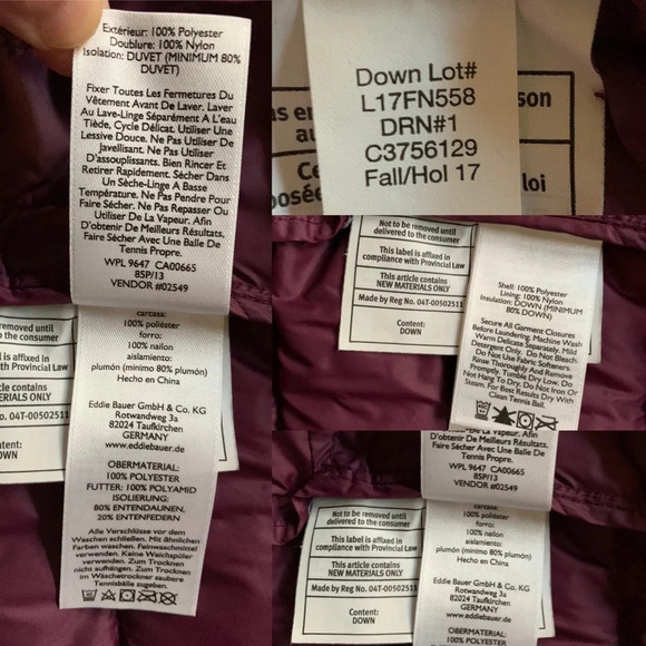 Eddie Bauer jacket EB650 Down  Hooded Coat size XS - Picture 16 of 16